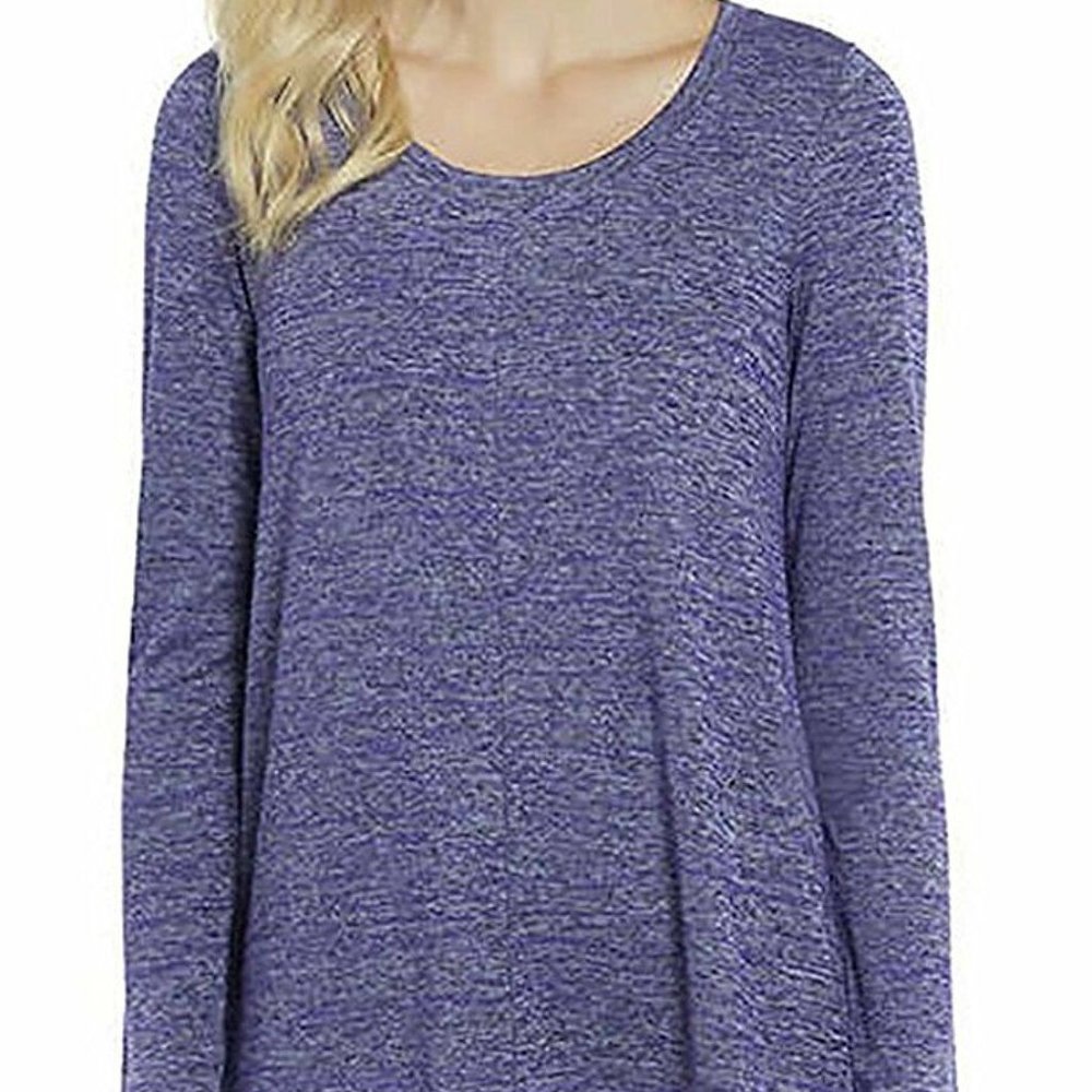 Jones New York Womens Long Sleeve Scoop Neck Shirt